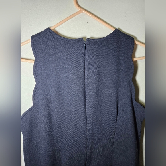 Vince Camuto Size 12 Navy Blue sleeveless dress with scalloped edges - Picture 5 of 7
